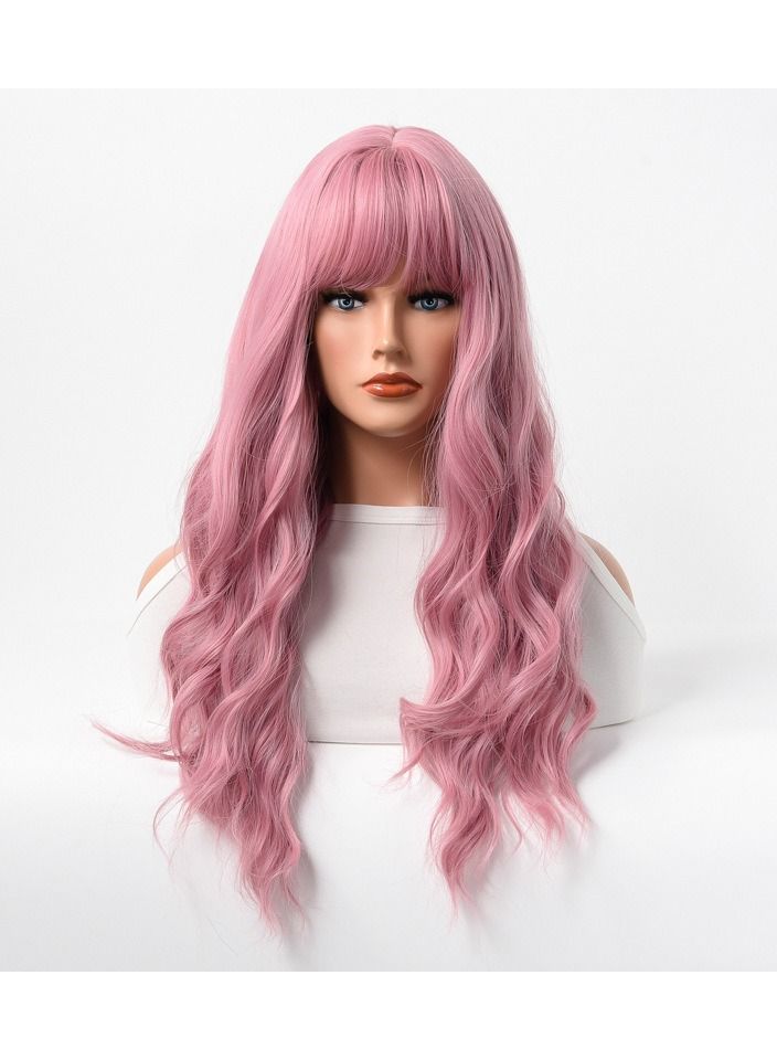 Estelle Products Estelle Wig Female Long Curly Hair Big Wave Medium Long Full Headgear Pink - Image 1