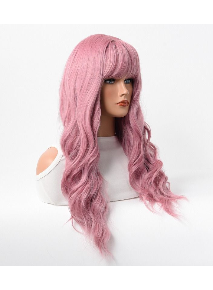Estelle Products Estelle Wig Female Long Curly Hair Big Wave Medium Long Full Headgear Pink - Image 3