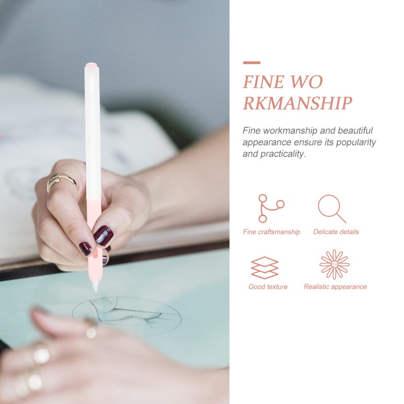 2pcs Silicone Pencil Sleeve Translucent Silicone Pen Holder Compatible for Apple Pencil 2 - Image 4
