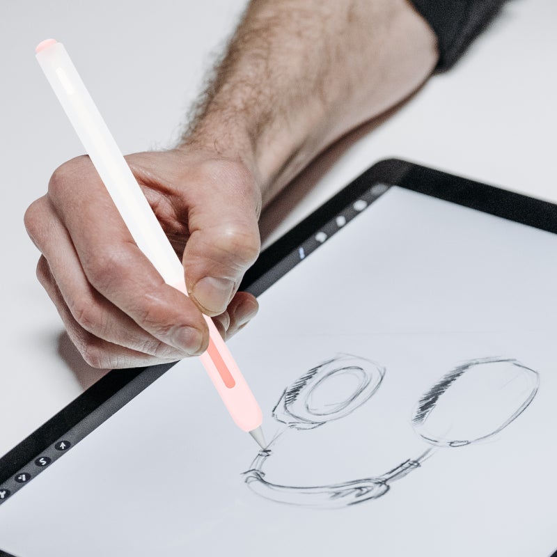 2pcs Silicone Pencil Sleeve Translucent Silicone Pen Holder Compatible for Apple Pencil 2 - Image 3