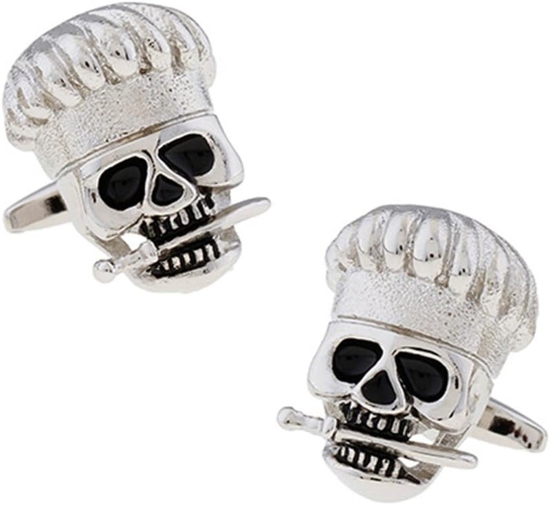 Vcufflinks Chef Cook Skull Cufflinks - Image 1