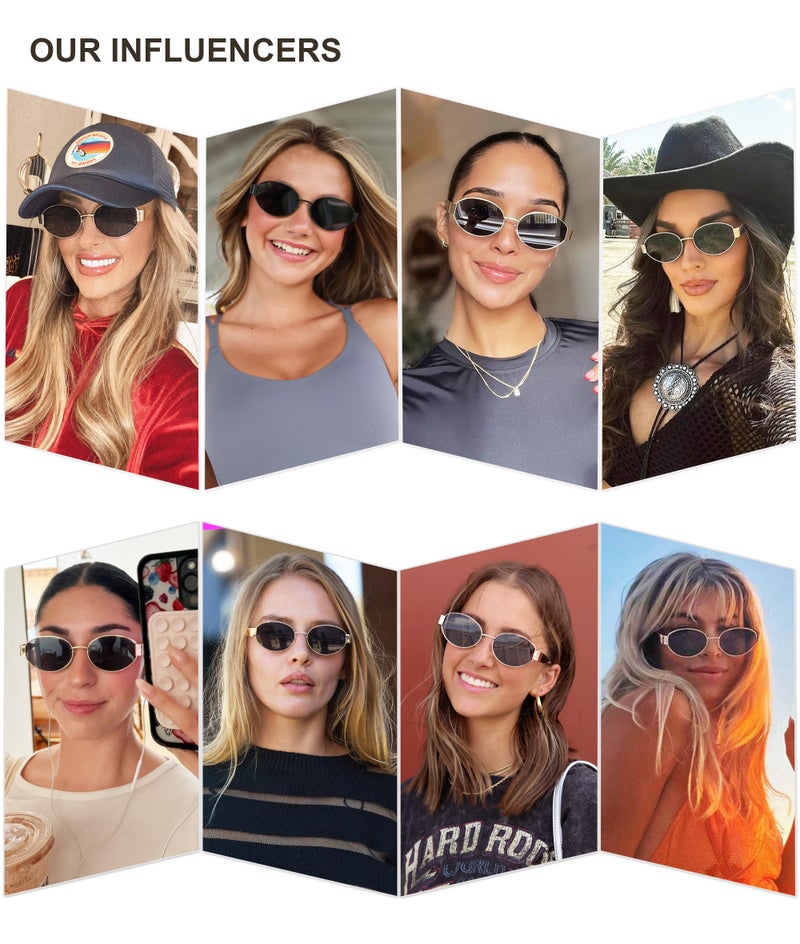 SOJOS Retro Oval Sunglasses for Women Trendy Classic Shades UV400 Protection,Tortoise&Gold/Grey - Image 2