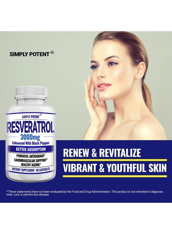 Simply Potent Resveratrol 3000mg Supplement - Image 5
