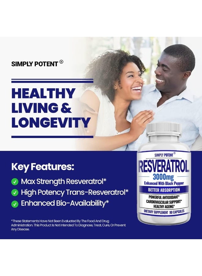 Simply Potent Resveratrol 3000mg Supplement - Image 4