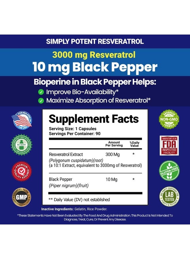 Simply Potent Resveratrol 3000mg Supplement - Image 2