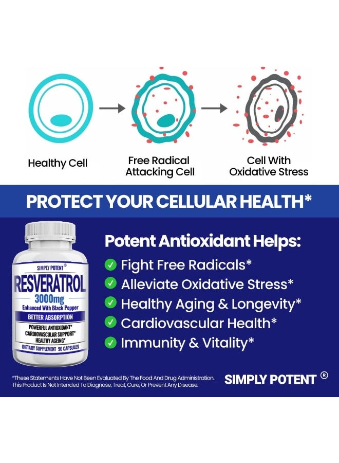Simply Potent Resveratrol 3000mg Supplement - Image 3