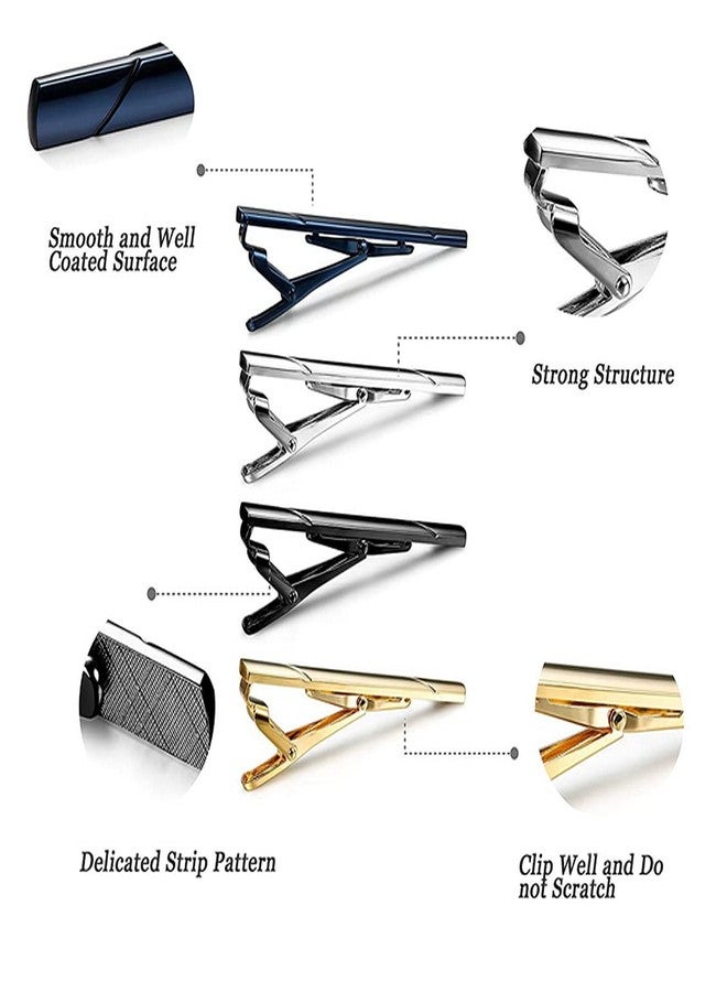 Elandy Metal Tie Clips for Men Necktie Tie Bar Pinch Clips Clasp Clip Clamp Pins for Business Party Wedding Anniversary Xmas Gift - Image 4