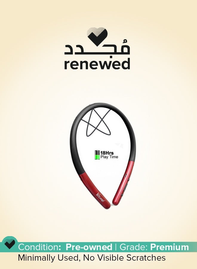 hitage Renewed - Hitage NBT-6767 Wireless Bluetooth Neckband Headphone - RED - Image 1