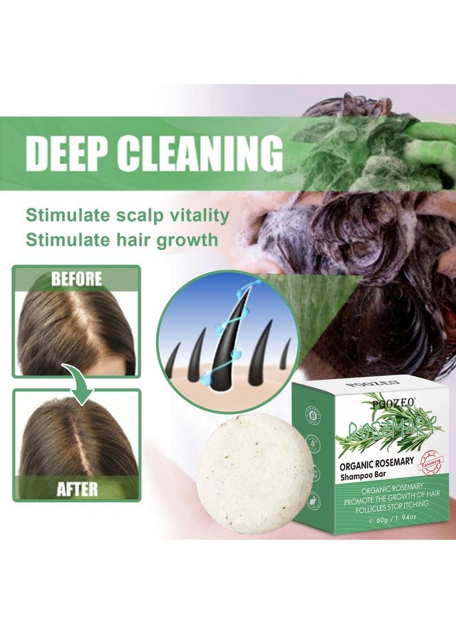 DBEAUTYM 2 Pack Rosemary Hair Shampoo Bar,Deep Cleansing for Scalp Hair Loss Shampoo Soap, Organic Shampoo Oil Control,Solid Shampoo Bar for Hair Growth, Refreshing and Hydrating Bar for Valentines Day Gifts  - Image 3