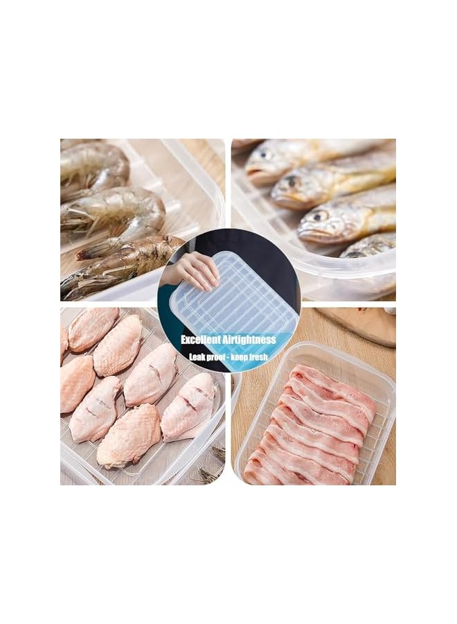 Green Tiger 4 Packs Bacon Container for Refrigerator,Deli Meat Container for Fridge, Stackable Portable Freezer Storage Containers Food Storage Containers with Lids for Fish and Seafood - Image 4