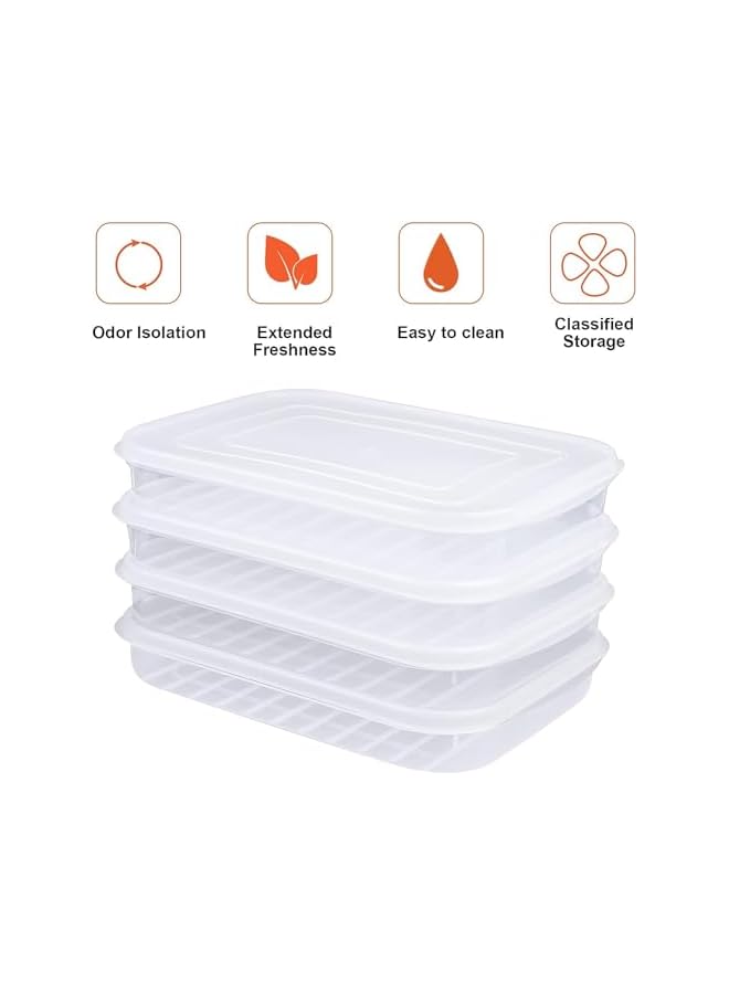 Green Tiger 4 Packs Bacon Container for Refrigerator,Deli Meat Container for Fridge, Stackable Portable Freezer Storage Containers Food Storage Containers with Lids for Fish and Seafood - Image 1