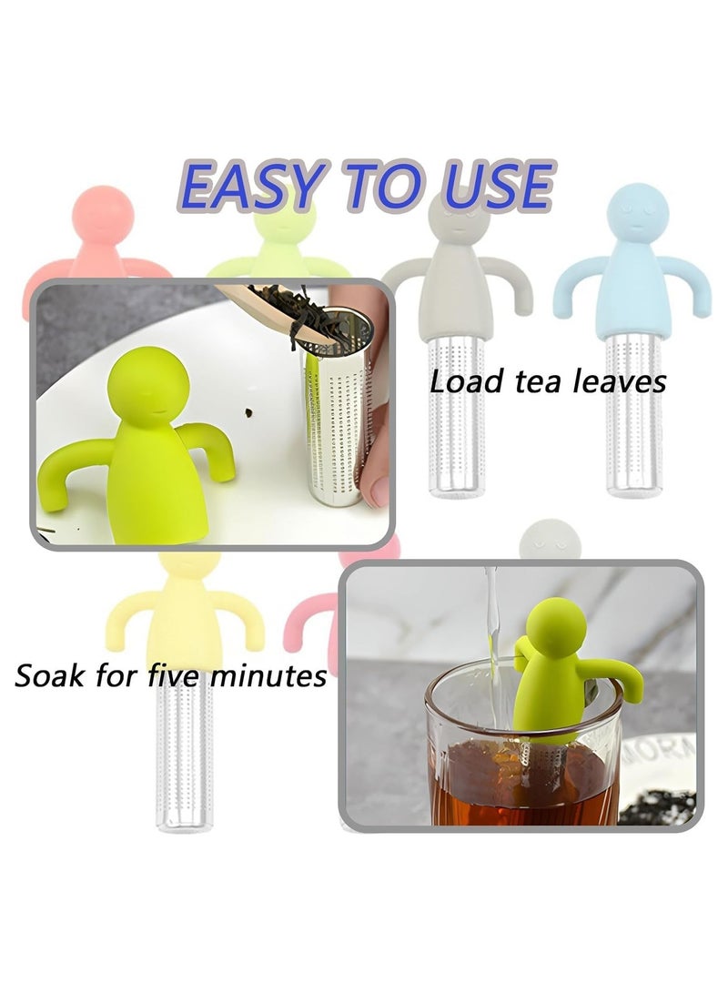 CMGTYYD 2 Pcs Tea Infuser, Loose Tea Infuse, Tea Strainer, Reusable Cute Loose Leaf Tea Infuser Silicone Tea Diffuser for Teapots Cups Mugs to Brewing Steeping Loose Leaf(Green+Gray) - Image 4