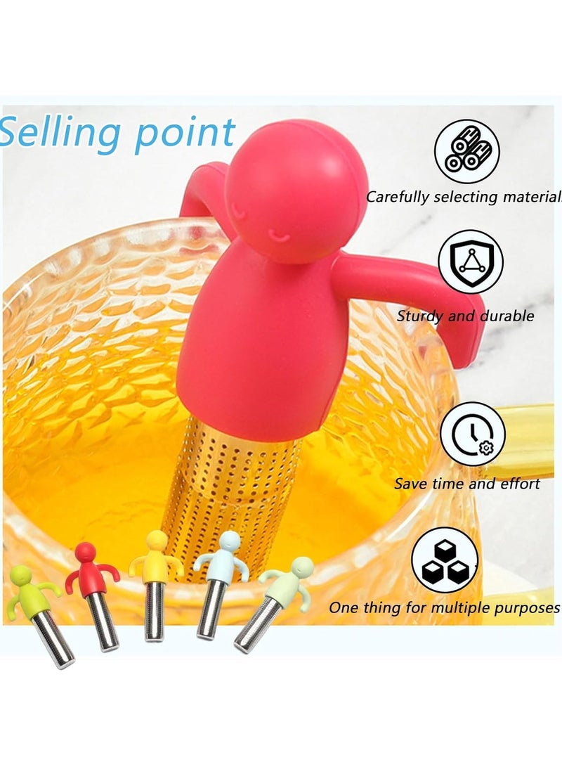 CMGTYYD 2 Pcs Tea Infuser, Loose Tea Infuse, Tea Strainer, Reusable Cute Loose Leaf Tea Infuser Silicone Tea Diffuser for Teapots Cups Mugs to Brewing Steeping Loose Leaf(Green+Gray) - Image 5