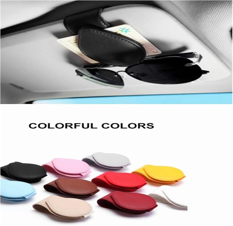 Universal Car Sunglasses Holder Visor Clip Organizer Accessory White One Size - Image 1