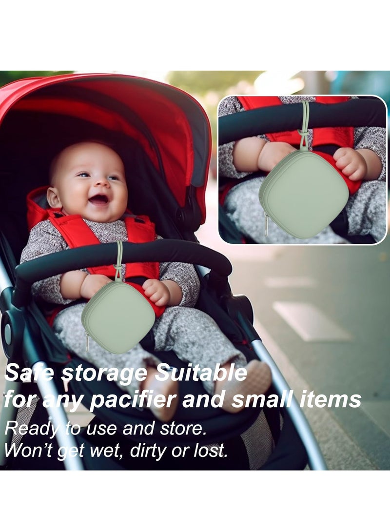 Silicone Pacifier Holder Case, Baby Binky Silicone Cover Pouch Blue - Image 4