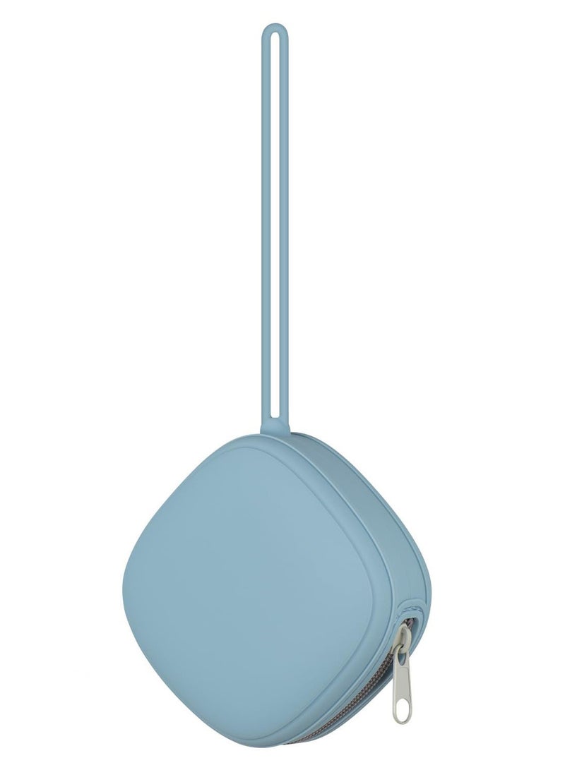 Silicone Pacifier Holder Case, Baby Binky Silicone Cover Pouch Blue - Image 1