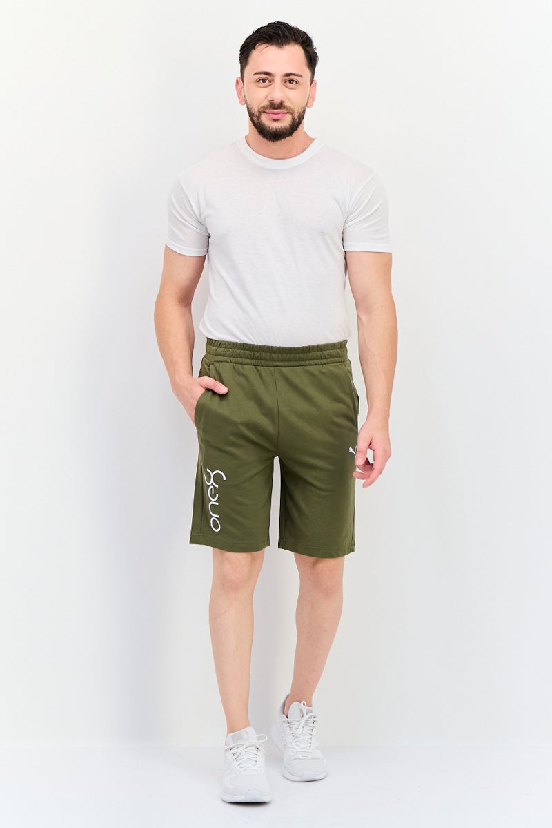 Puma x One8 Men Sportswear Fit Brand Logo Outdoor Shorts, Dark Green - Image 4