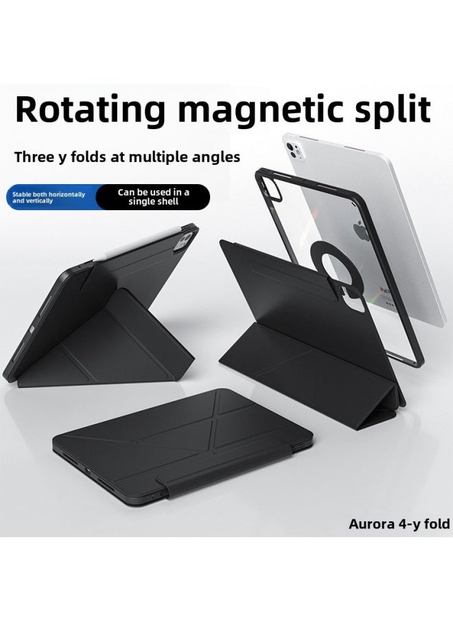 For 3Y Horizontal And Vertical Apple Air11 Shell Ipadpro13 Inch Protective Cover Multi-angle Flat 789 Buckle Mini7-color:Haze Gray-Aurora 4Y Fold (shell + Cover Buckle)-Applicable Models:Pro 7-13inch (model 2024)  - Image 2