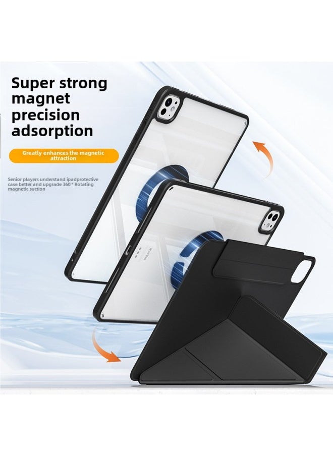 For 3Y Horizontal And Vertical Apple Air11 Shell Ipadpro13 Inch Protective Cover Multi-angle Flat 789 Buckle Mini7-color:Haze Gray-Aurora 4Y Fold (shell + Cover Buckle)-Applicable Models:Pro 7-13inch (model 2024)  - Image 3