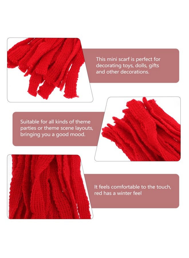 Healifty Mini Pet Scarf 20pcs Mini Scarf Small Pet Scarf Dollhouse Scarf Clothing Wine Bottle Decor Hanging Ornaments DIY Crafts Doll Supplies Red Mini Pet Clothing - Image 5