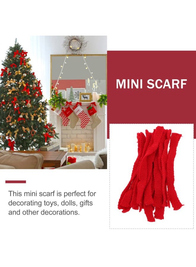 Healifty Mini Pet Scarf 20pcs Mini Scarf Small Pet Scarf Dollhouse Scarf Clothing Wine Bottle Decor Hanging Ornaments DIY Crafts Doll Supplies Red Mini Pet Clothing - Image 4