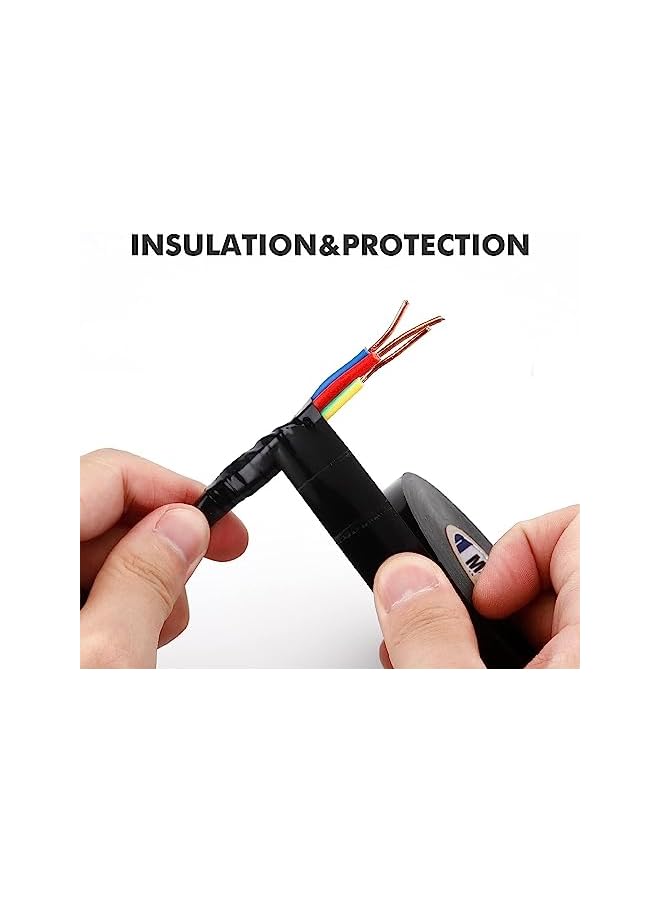 PROMASS promass Electrical Insulated Tape, 5Pcs 20m Black Flame-Retardant Insulated Waterproof PCV Electrical Electrical Tape, for All Weather Under 600V Outdoor Multipurpose Electric Insulating Wire Wrapping  - Image 5