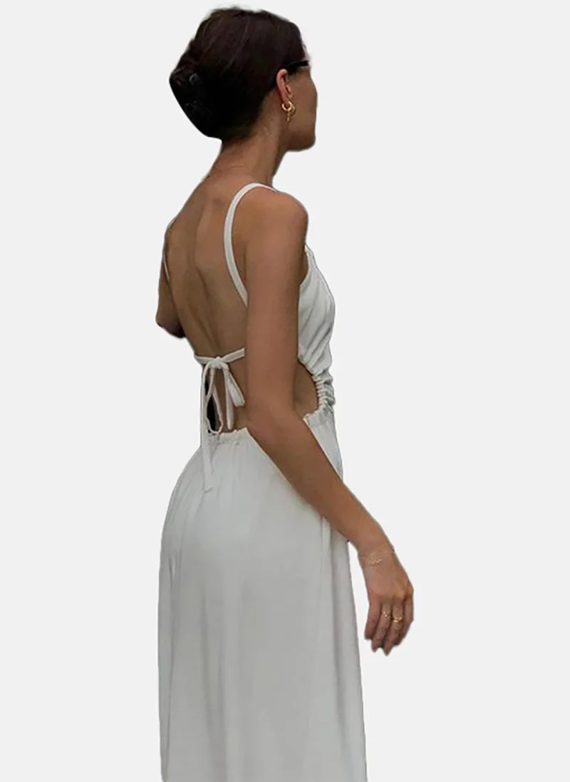 YUNIQEE Women Shoulder Straps Cut-Outs A-Line Midi  Dress