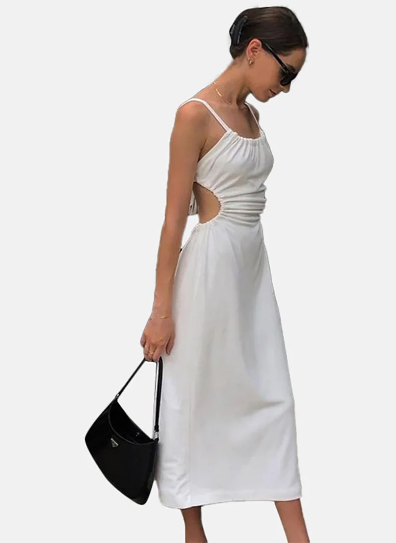 YUNIQEE Women Shoulder Straps Cut-Outs A-Line Midi  Dress