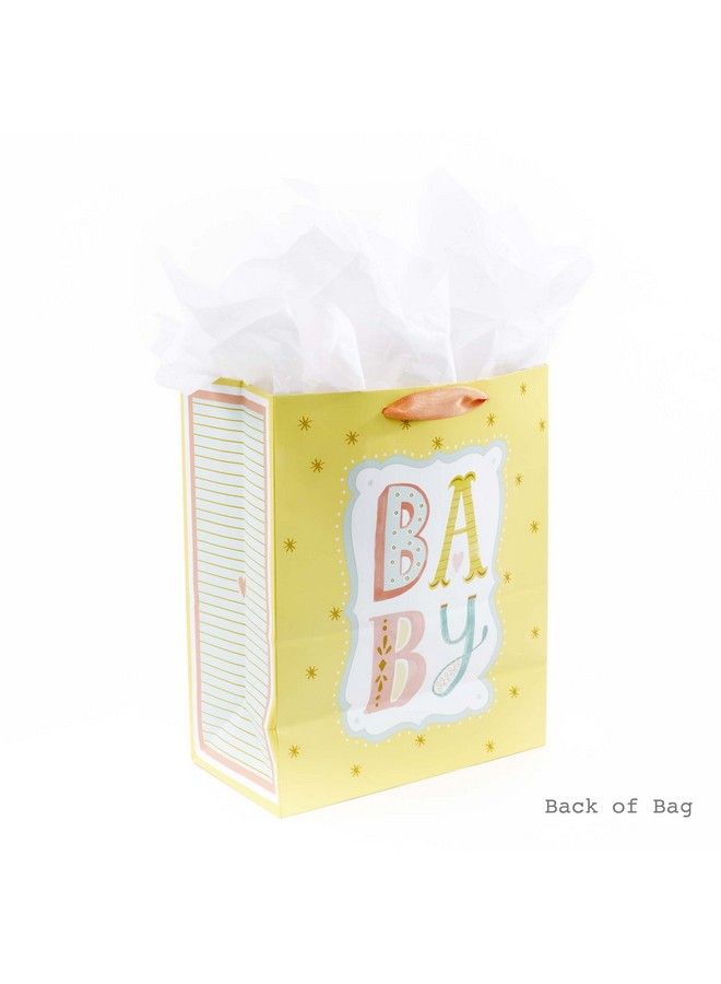 Hallmark 13" Large Gift Bag With Tissue Paper (Baby Yellow) For Baby Showers New Parents And More - Image 5