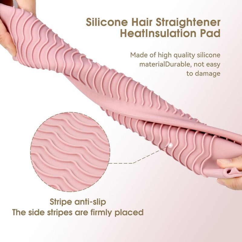 FaHaner FaHaner Heat Resistant Silicone Mat with Hanging Hole Style 3 Pcs Heat Resistant Mat Pouch for Hair Straightener Curling Iron Flat Iron and Hot Hair Tools 115  55 Inches  - Image 5