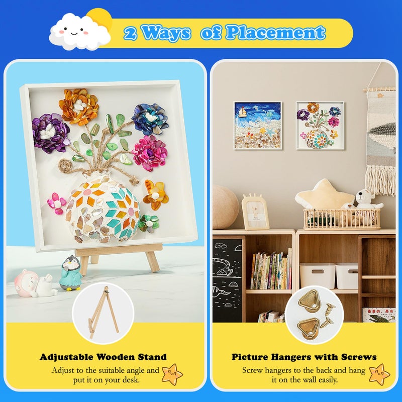Kssiaz DIY Vase Mosaic Painting Kit, DIY Mosaic Arts and Craft Kits with Vase Flower Mosaic Accessories, Handmade Sticker Painting Gem Art Kit Christmas Room Decor - Image 5