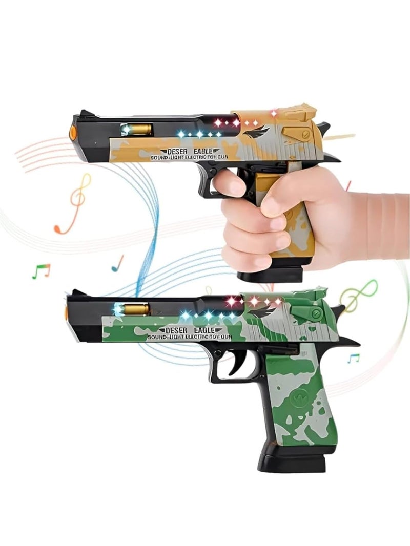 HOMOZE Desert Eagle Toy Gun for Kids | Police Army Style Pistol with Lights, Sounds, Moving Top Loader & Telescopic Barrel | Battery-Operated Electric Gun with Target Projection Color May Very - Image 3