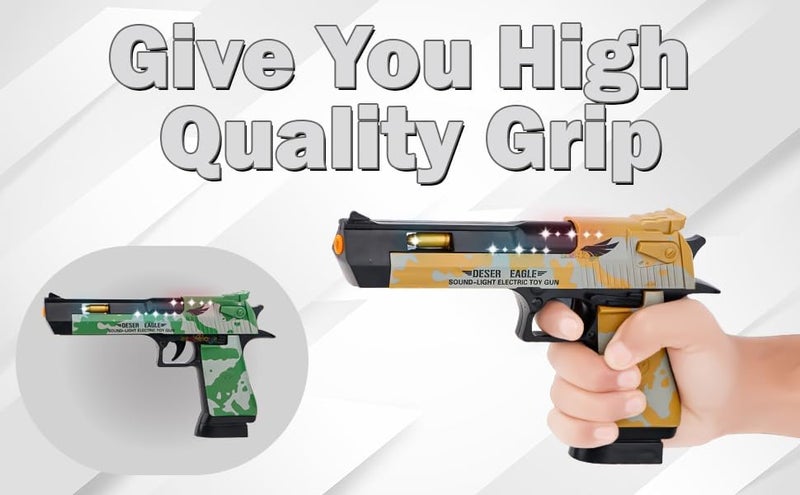 HOMOZE Desert Eagle Toy Gun for Kids | Police Army Style Pistol with Lights, Sounds, Moving Top Loader & Telescopic Barrel | Battery-Operated Electric Gun with Target Projection Color May Very - Image 4