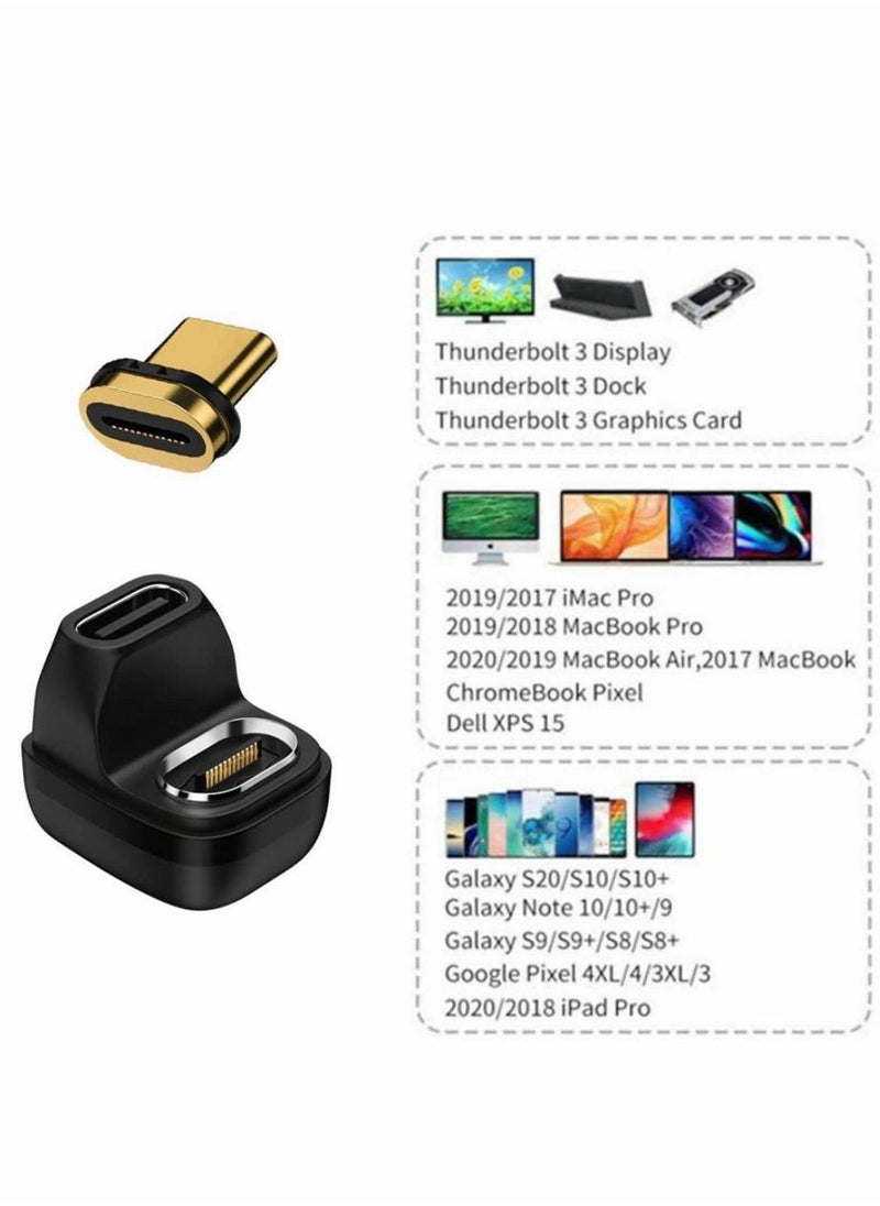 Y&D USB C Magnetic Adapter, USB4.0 Type Male to Female Opposite U Shape Back Angled 24 Pins Support Thunderbolt 4, PD 100W Charge, 40Gb/s Data Transfer, 8K Video Adapter for MacBook Devices  - Image 3