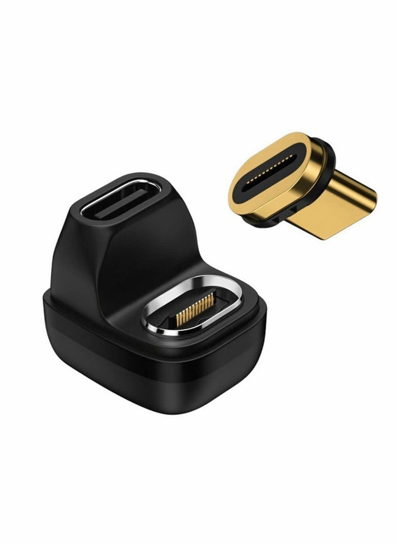 Y&D USB C Magnetic Adapter, USB4.0 Type Male to Female Opposite U Shape Back Angled 24 Pins Support Thunderbolt 4, PD 100W Charge, 40Gb/s Data Transfer, 8K Video Adapter for MacBook Devices  - Image 1