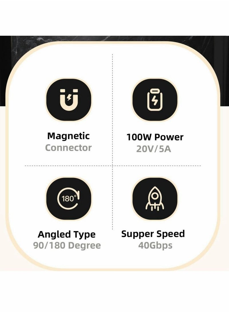 Y&D USB C Magnetic Adapter, USB4.0 Type Male to Female Opposite U Shape Back Angled 24 Pins Support Thunderbolt 4, PD 100W Charge, 40Gb/s Data Transfer, 8K Video Adapter for MacBook Devices  - Image 5