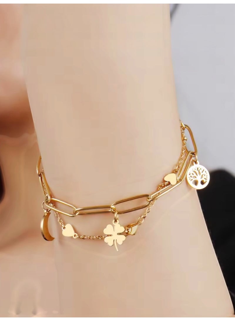Noonflower Stylish & Trendy Stainless Steel Gold Plated Bracelet For Women - Image 1