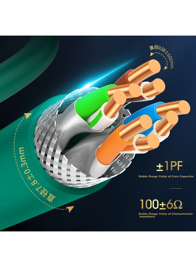 Ofnpftth Stable Connection Oxygen-free Pure Copper Core Double Shielded Cat6a Class Ten Gigabit Broadband Network Twisted Pair Cable Low Zero Halogen 20 Meters Per Box Engineering Home Decoratio - Image 4