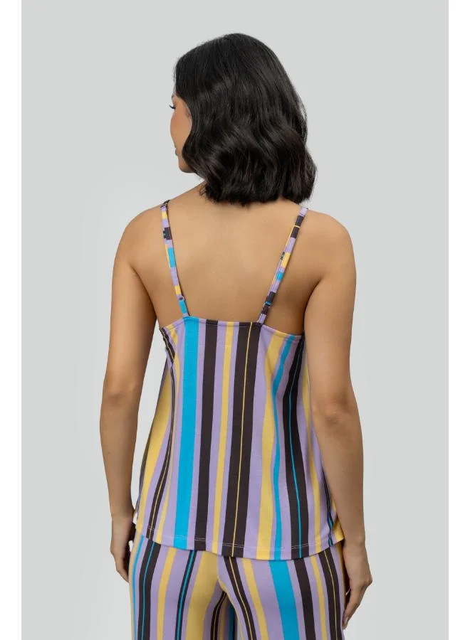 NeceSera Striped Pajama Set With Tank top