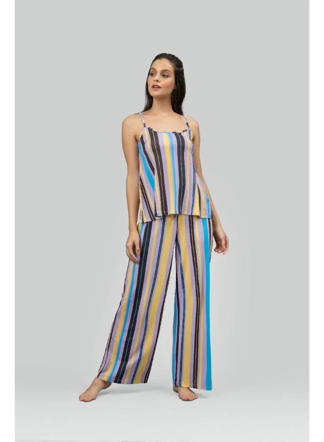 NeceSera Striped Pajama Set With Tank top