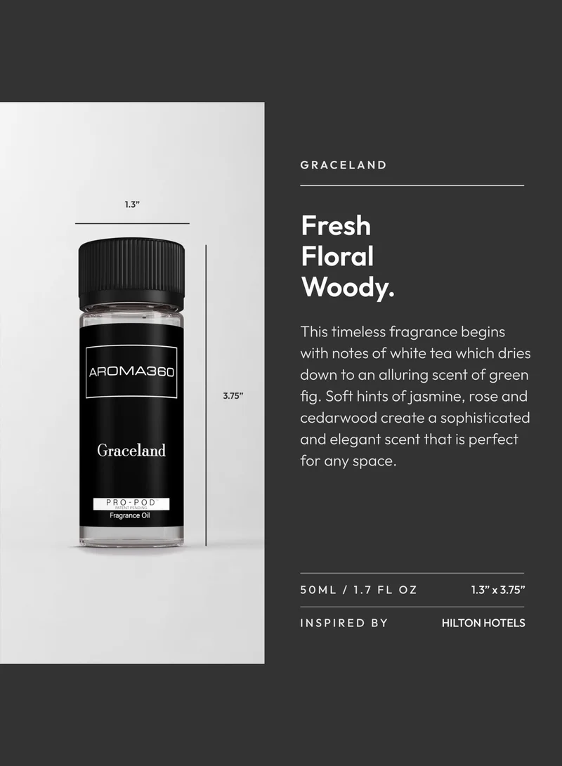 AROMA360 Graceland Pro-Pod Oil Blend - Hotel Inspired for Luxury Essential Oil Diffusers - Aromatherapy Scent Diffuser Oil - White Tea, Fig, and Rose