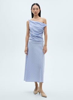 MANGO Striped Midi Skirt  - Image 1