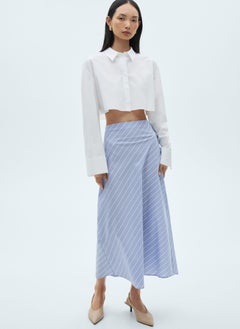 MANGO Striped Midi Skirt  - Image 4