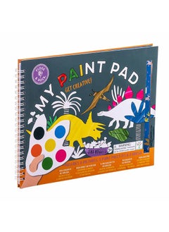 Floss & Rock Dino My Painting Pad – Kids Dinosaur Art Set | Watercolor Painting Kit with 8 Pictures, 8 Paint Palettes & 1 Brush | Craft Activity for Kids | Creative Painting Set  - Image 3