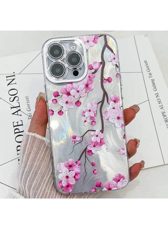 زبون جراب لهاتف iPhone 13 Pro Max مصنوع من مادة TPU بتصميم زهور ونباتات مطلية بالكهرباء - Image 1