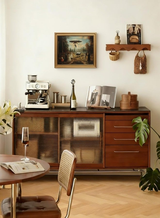 ARPEOTCY لوحة جدارية من قماش مؤطر بالذهب من ARPEOTCY، مقاس 12 × 16 بوصة، فن طريف من العصور الوسطى، ديكور على شكل طبق طائر، فن سريالي غريب الأطوار لغرفة المعيشة أو غرفة النوم أو الحمام، لوحة عتيقة لمشهد مزرعة فيكتورية - Image 3