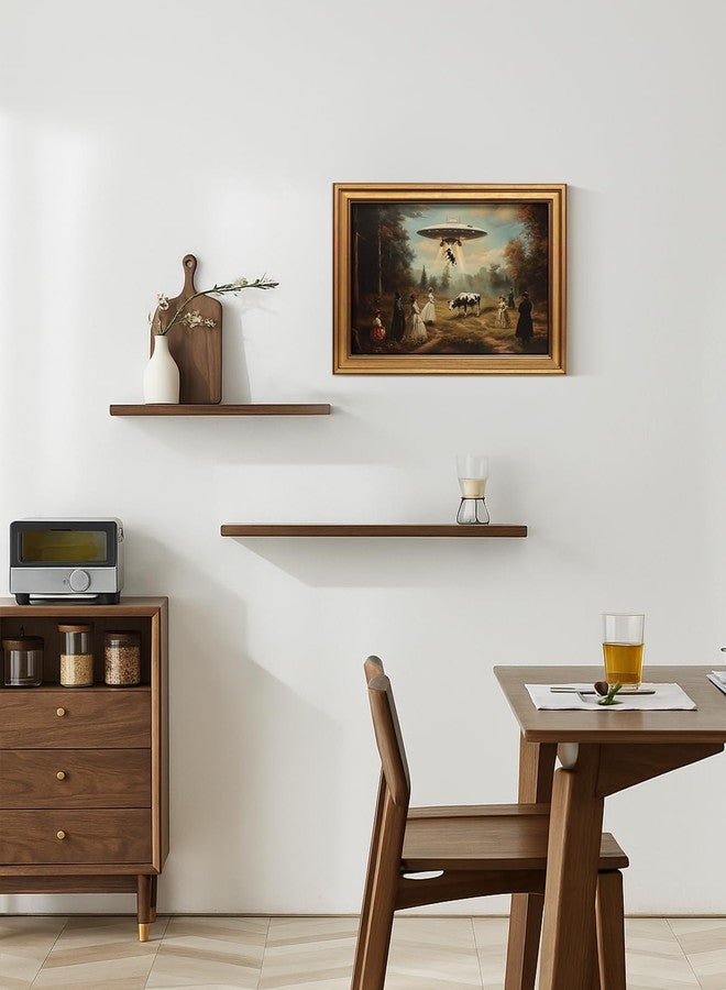 ARPEOTCY لوحة جدارية من قماش مؤطر بالذهب من ARPEOTCY، مقاس 12 × 16 بوصة، فن طريف من العصور الوسطى، ديكور على شكل طبق طائر، فن سريالي غريب الأطوار لغرفة المعيشة أو غرفة النوم أو الحمام، لوحة عتيقة لمشهد مزرعة فيكتورية - Image 2