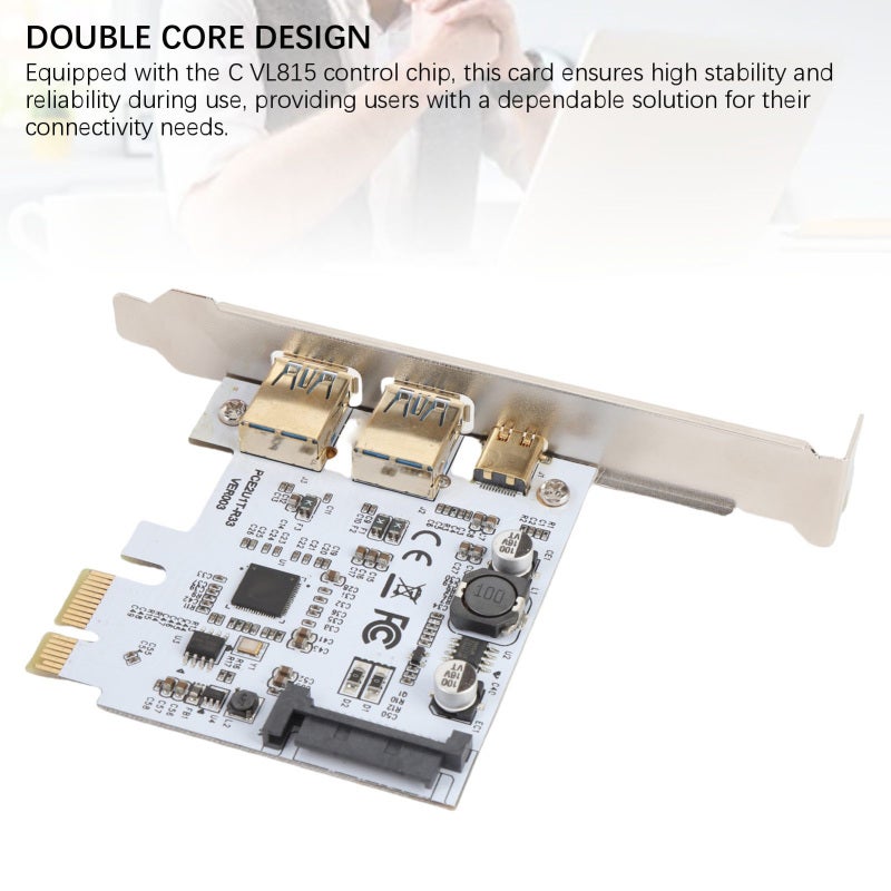 USB 3.2 Gen1 Expansion Card Type C Front Panel Adapter 5Gbps High Speed Data Transfer - Dual Port Stable Double Core USB C Expansion for Desktop PC Front Panel Mounting - Image 2