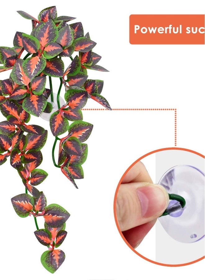 Generic Reptile Plants, Vibrant Hanging Amphibian Plants with Suction Cup for Snake, Bearded Dragons, Toads, Hermit Crab Tanks , Perfect Habitat Decorations for Your Pet Reptiles  - Image 3