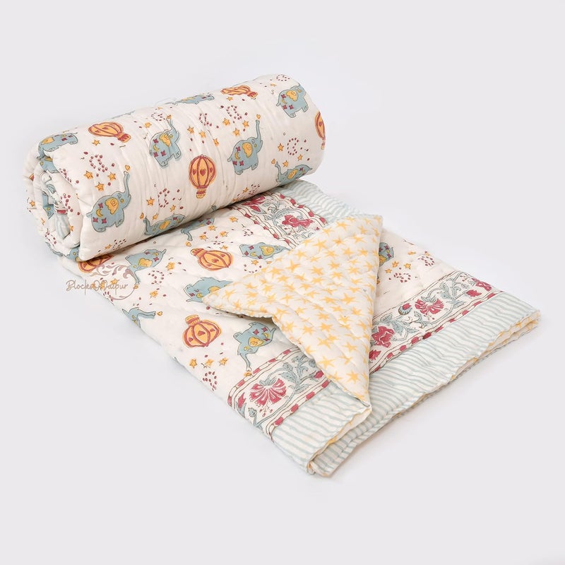 WORLDNEX Organic 100 Cotton Baby Quilt Ac Blanket Comforter 100 150cm 05 Years Design 4 - Image 2